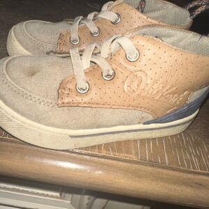 Kids Tan and Blue Shoes